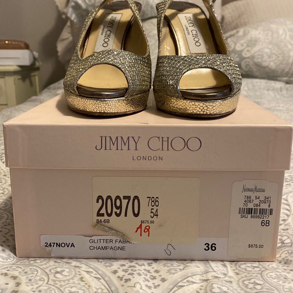 Women’s Jimmy Choo Nova Sling Back Champagne Size 36
